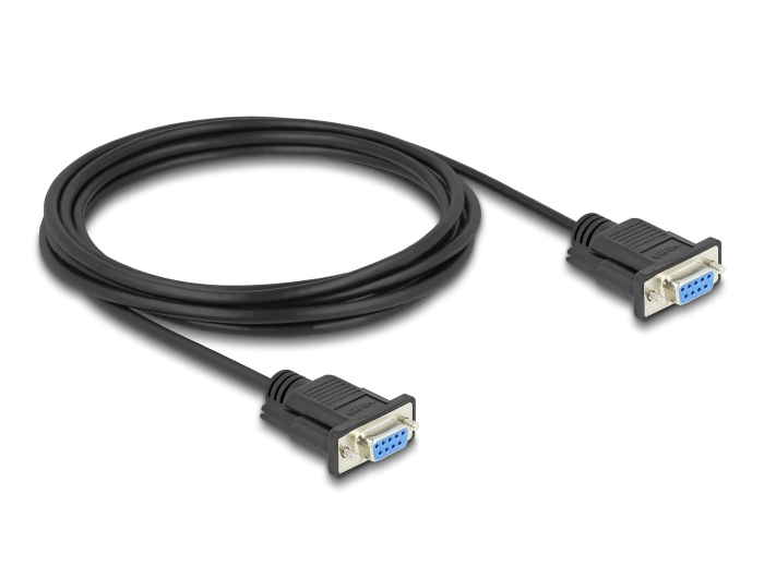 DELOCK Kabel Seriell D-Sub9 3m Bu/&shy;Bu mit schmalem St-Gehäuse